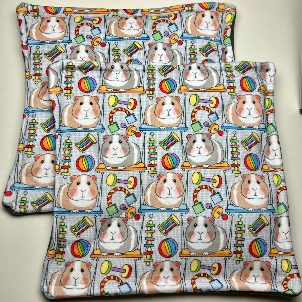 Guinea Pig P Piddle Pads Washable Fleece 12” Pair Lot 2 New Toys